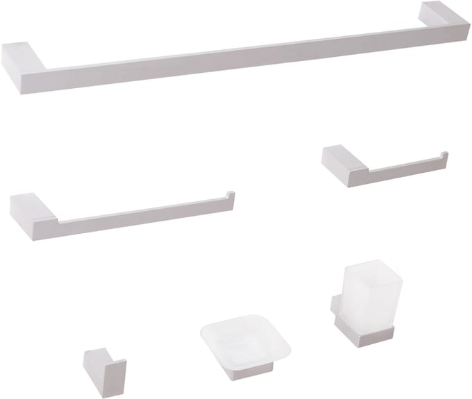 TUMACO - 6-delige badkamer hardware set - Zilver - Aluminium