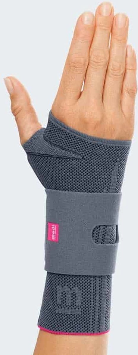 Medi - Manumed Active Polsbrace - Silver - Kant: Links, Maat (polsomtrek): Maat 4: 19 - 21 cm