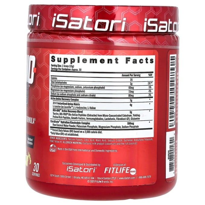 Isatori, Amino-Gro, Limonade Givrée, 10,6 oz (300 grammes)