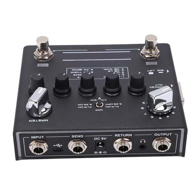 Digitale Preamp Effect Gitaar Stompbox Dubbel Kanaal 18 Toons Audio Accessoires DC 9V 320mA black