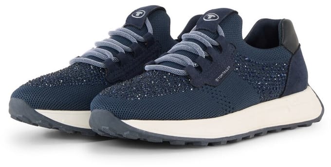 Tom Tailor - Sneakers met glitterlook - Maat 36 - navy