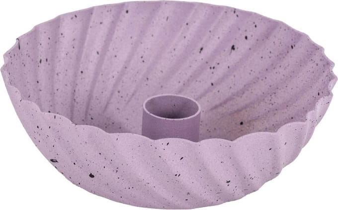 Metalen kaarsenstandaard ribbel lila dots
