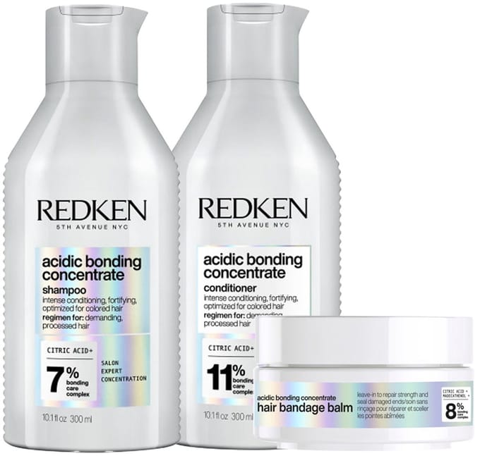 Redken - Acidic Bonding Concentrate Shampoo + Conditioner + Hair Bandage Balm - Set