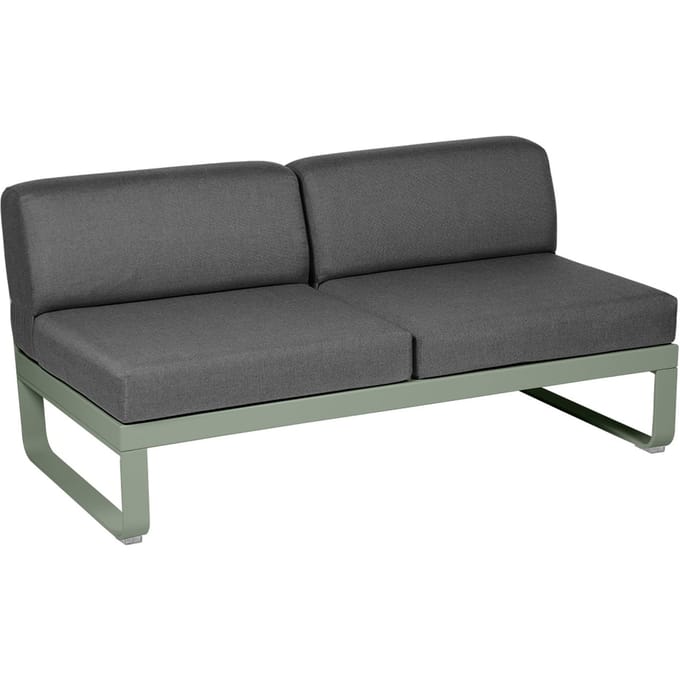 Fermob BELLEVIE 2-zits middenmodule - 82 cactus mat - A3 grafietgrijs