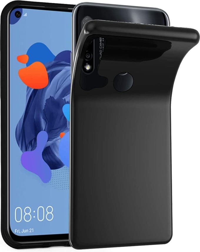 Silicone hoesje zwart Geschikt voor: Huawei P20 Lite 2019