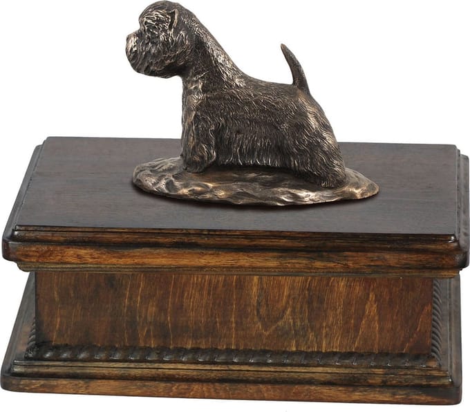 Elegante urn hond voor West Highland White Terrier met beeldje