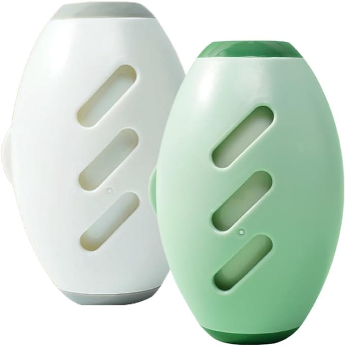 Twee herbruikbare pluizenrollers, wasbaar en draagbaar, compacte en draagbare wasbare pluizenrollers, geschikt voor kleding en dierenhaar (wit en groen).