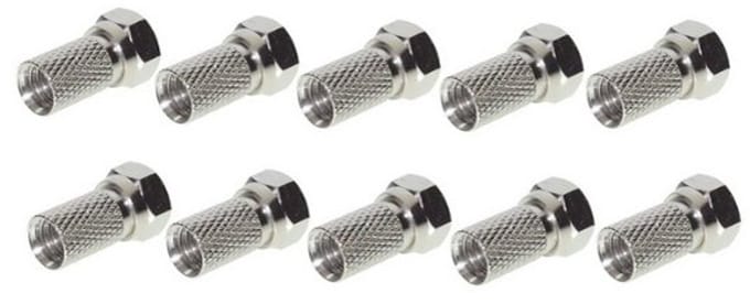 Shiverpeaks F-connector twist-on voor coaxkabel 4mm - 10 stuks
