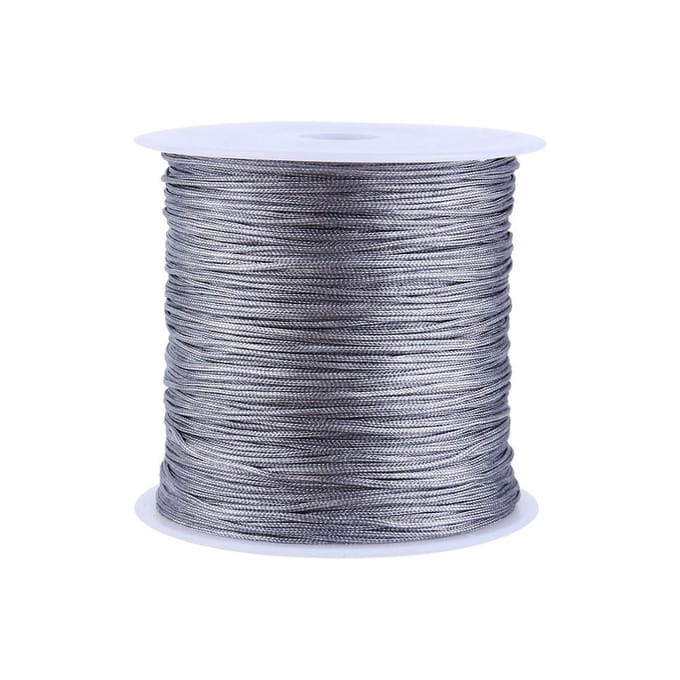 100M x 0,8 mm nylon Chinese knoopkoord rattail macramé shamballa draad grijs wit