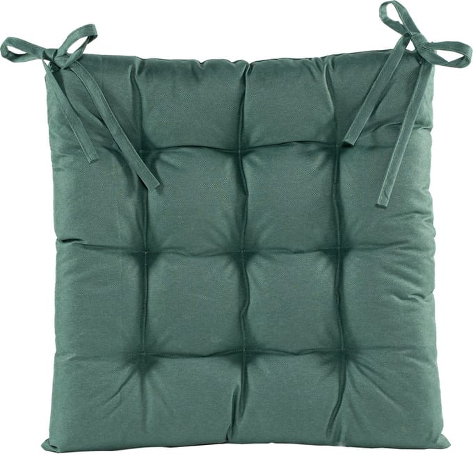 Anna's collection Stoelkussen gewatteerd - donker groen - 38 x 38 cm - binnen/buiten