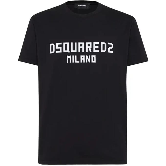 DSquared2 Heren Milano Katoen T-Shirt (Zwart)