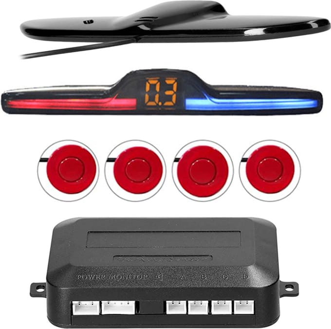 CTX-DP16 Parkeersensor Auto | Universele Parkeersensoren | Digitaal - Rood