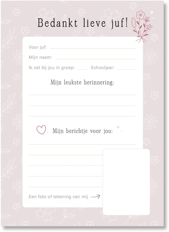 Maan Amsterdam - invulkaarten afscheid juf - bedankt juf - juf cadeau - 35 kaarten