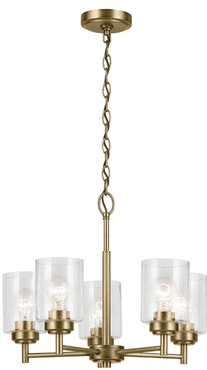 Kichler LED Kroonluchter | 5X E27 Max 60W | Natural Brass