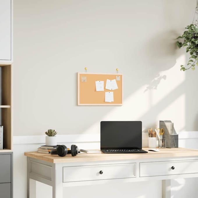 vidaXL - Kurkbord - met - massief - grenenhouten - frame - 40x30 - cm