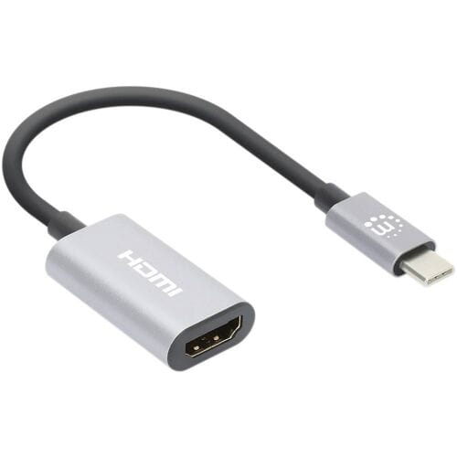 Manhattan 153973 USB-adapter HDMI 2.0 HDMI-A-bus, USB-C stekker 0.11 m Space grijs