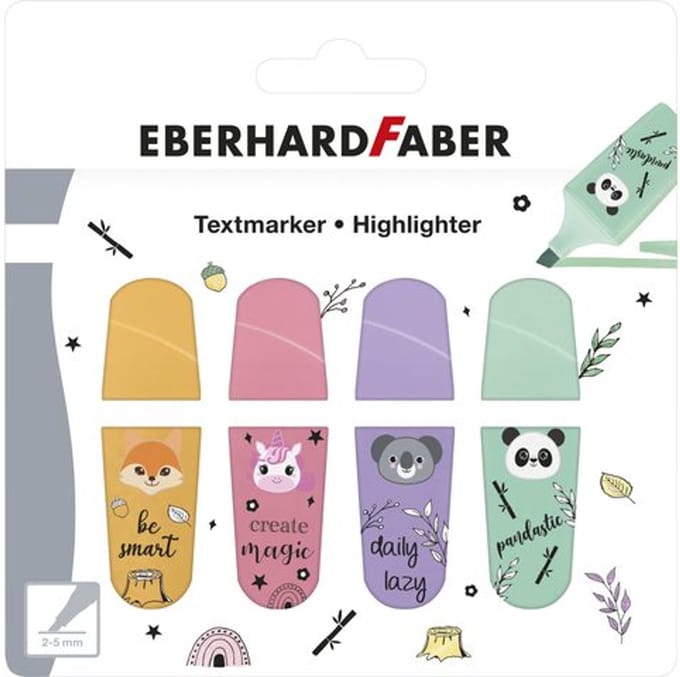 Mini markeerstift Eberhard Faber Animal set à 4 stuks EF-551415