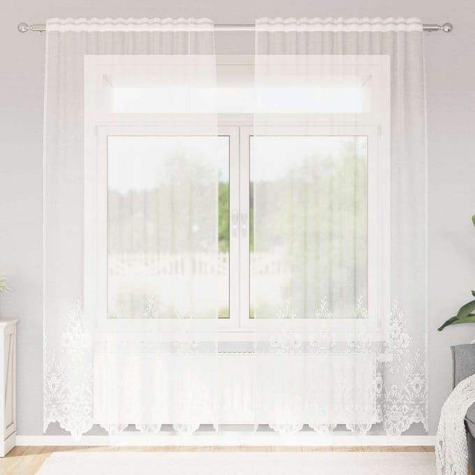 vidaXL Kantgordijn Wit 200 x 150 cm Polyester