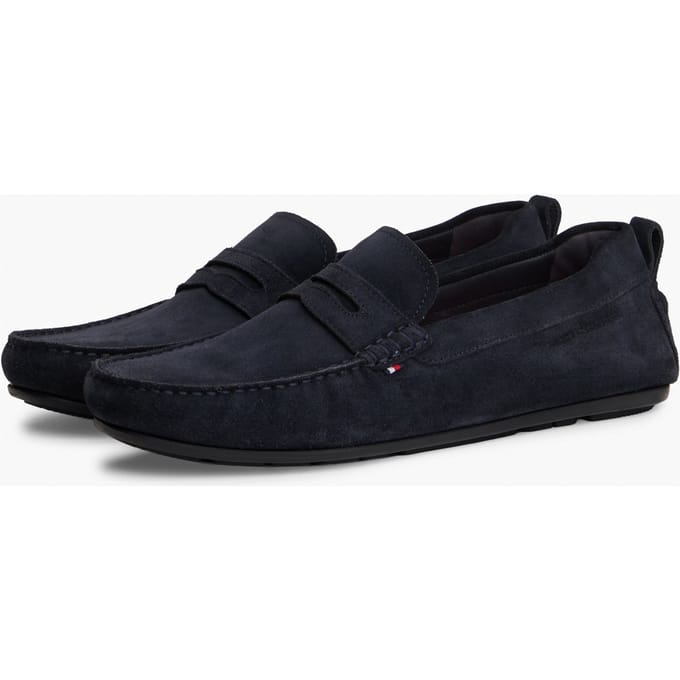 Tommy Hilfiger - Heren Instappers Suede Mocassins - Blauw - Maat 42