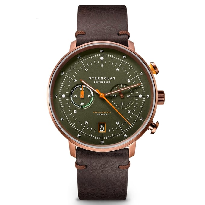 Sternglas Hamburg Chrono Dark Green Bronze S01-HC35-VI17