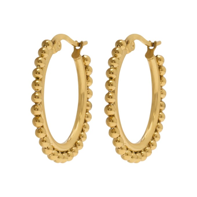 Essenza Small Balls Hoop Earrings Gold