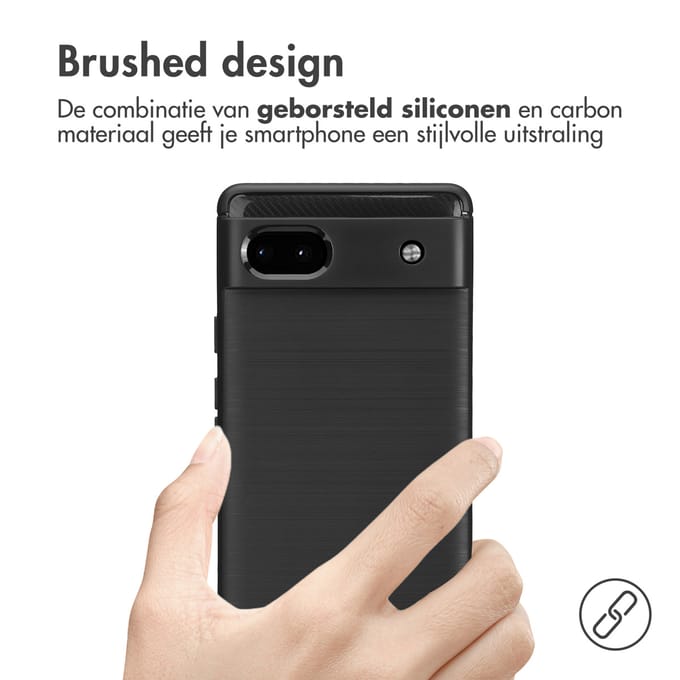 imoshion Hoesje - Geschikt voor Google Pixel 6a - Brushed Backcover - Zwart