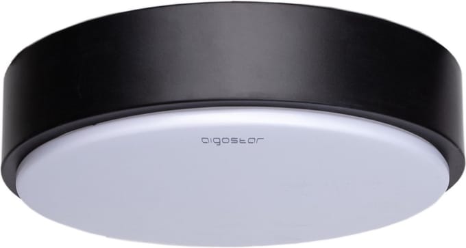 Plafondlamp Ø 23cm - zwart | warmwit 3000K | LED 12W=75W traditioneel licht | 230 V