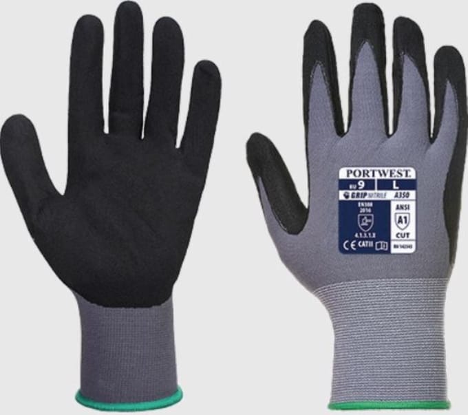 12 paar Portwest Dermiflex Nitril Foam Handschoen A350