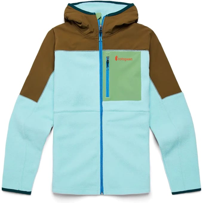 Herenfleecejack Abrazo fleecejack met capuchon en volledige ritssluiting Eiken/zeeglas