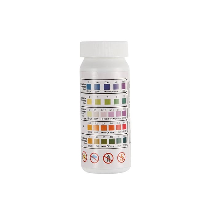5 In 1 Zwembad SPA Teststrips Chloor pH Alkaliteit Waterhardheid Testen Healthwater Pool wit