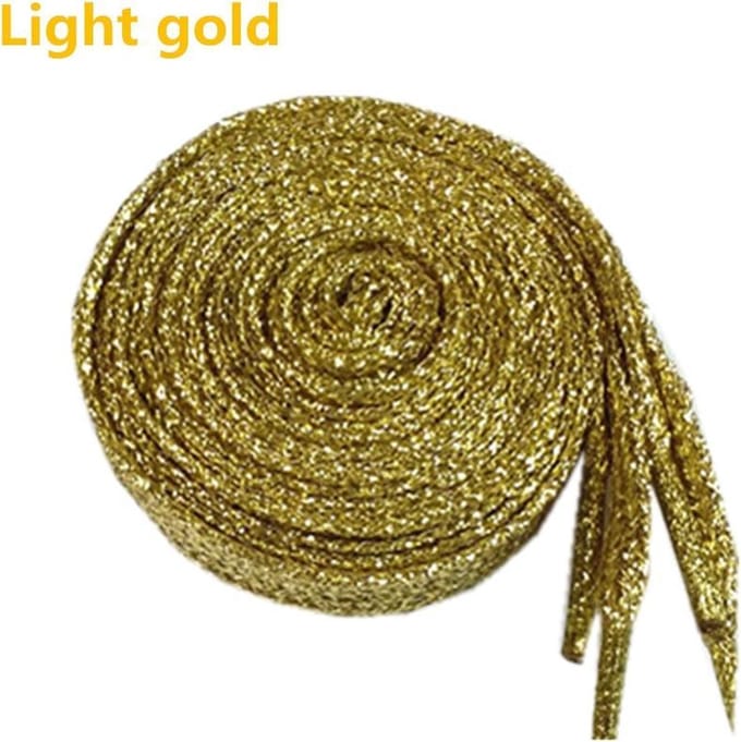 Glitter schoenveters | plat | 1 paar | 110 cm | goud
