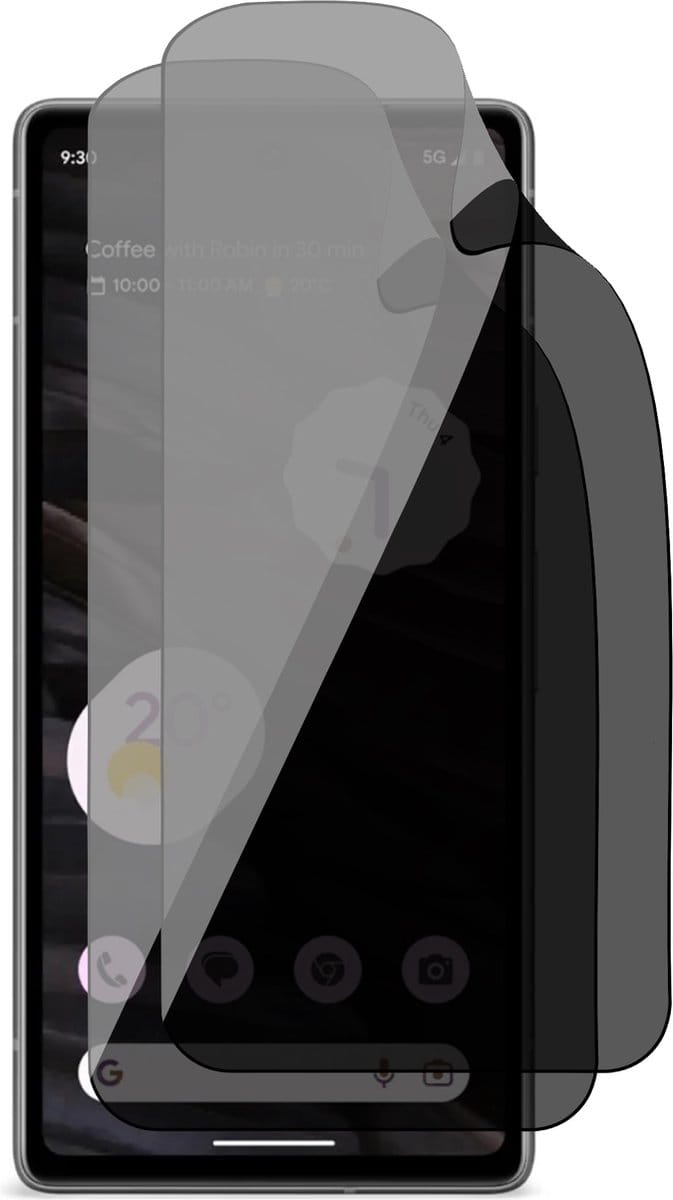 Privacy Screenprotector geschikt voor Google Pixel 7a - 2x FlexGuard Screen Protector