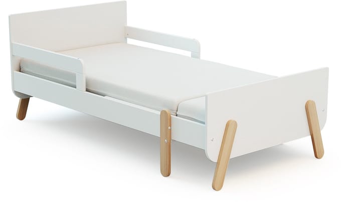 WEBABY - Uitschuifbaar houten kinderbed 80x140-165-190 PIRATE met matras - Wit
