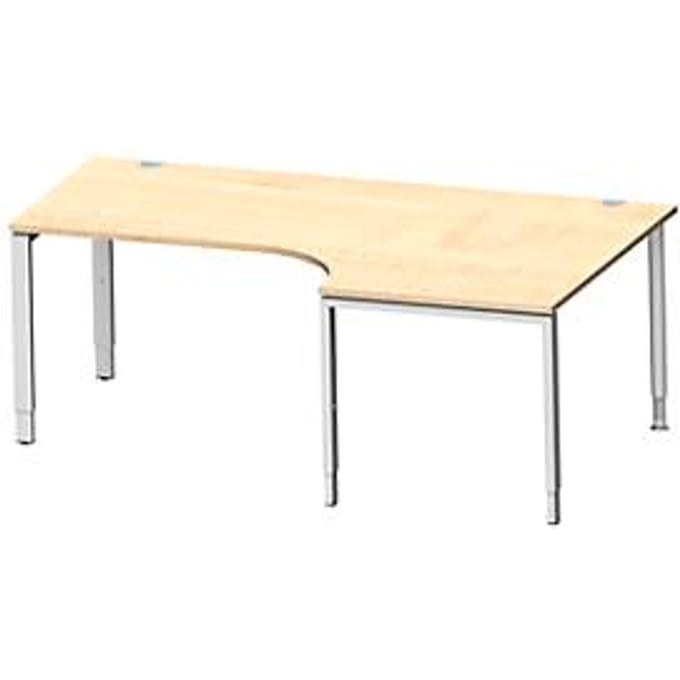 Schäfer Shop Genius hoekbureau MODENA FLEX 90°, aanbouw rechts, B 2000 mm, ahorn