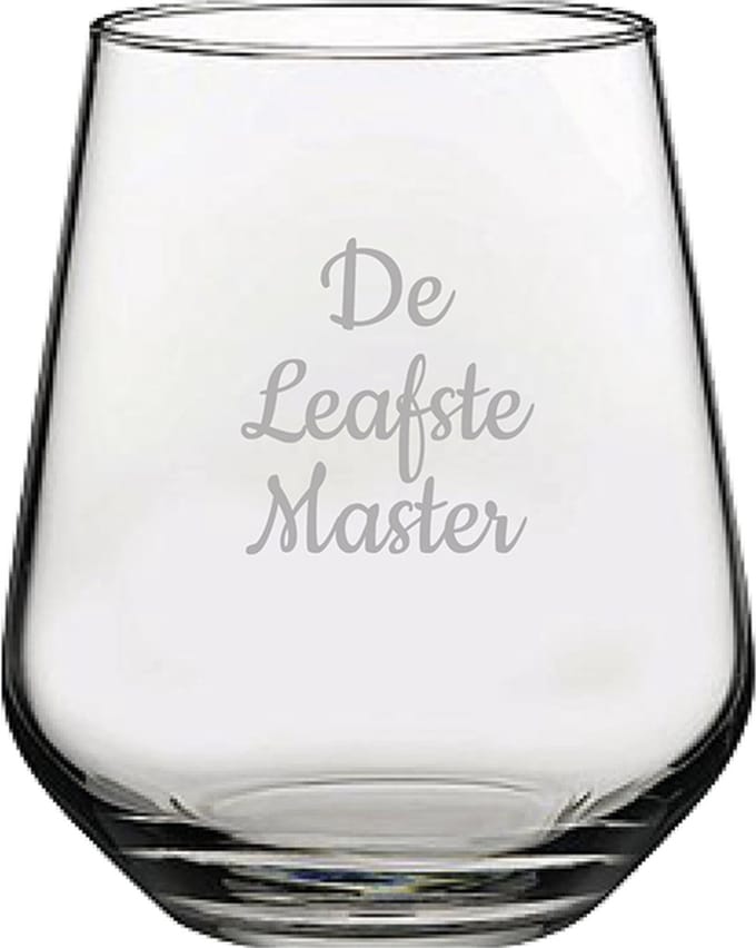 Gegraveerde Drinkglas 42,5cl De Leafste Master
