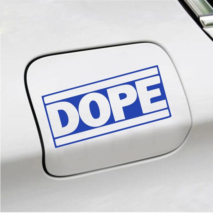 Bumpersticker - Dope - 7,4 X 14,8 - Blauw