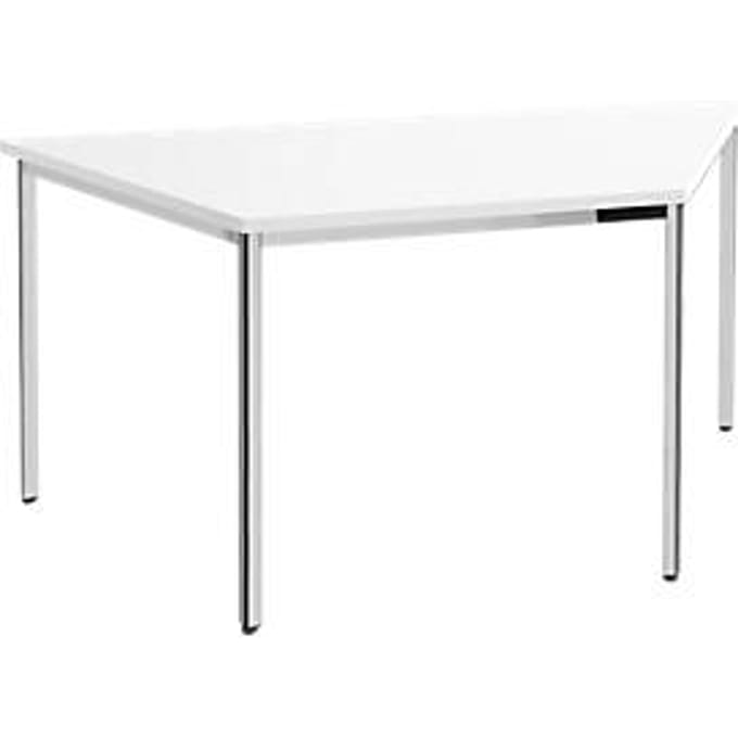 Vergadertafel, trapezium 1600 x 800 mm, wit