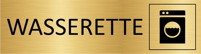CombiCraft deurbordje Wasserette in goud met tape - 165 x 45 mm