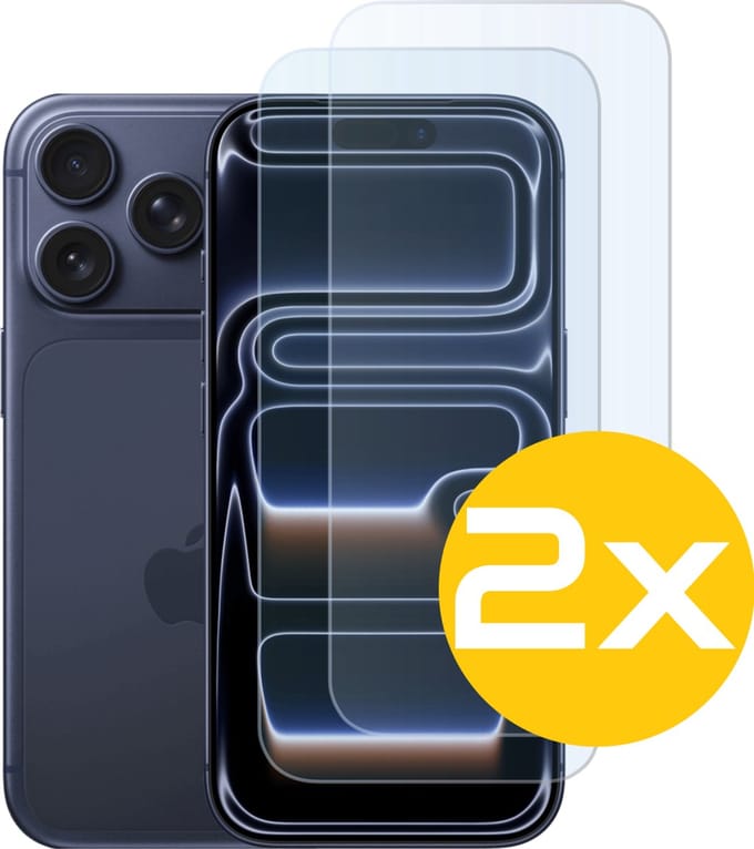 Screenprotector Geschikt Voor iPhone 17 Pro - Glasplaat - Tempered Glass - 2 Stuks