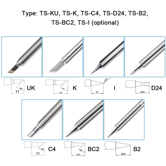 Mini TS100 TS101 Mini Digitale Soldeerbout Bit Stalen Soldeertips Eenvoudige Installatie Vervanging TS-C4