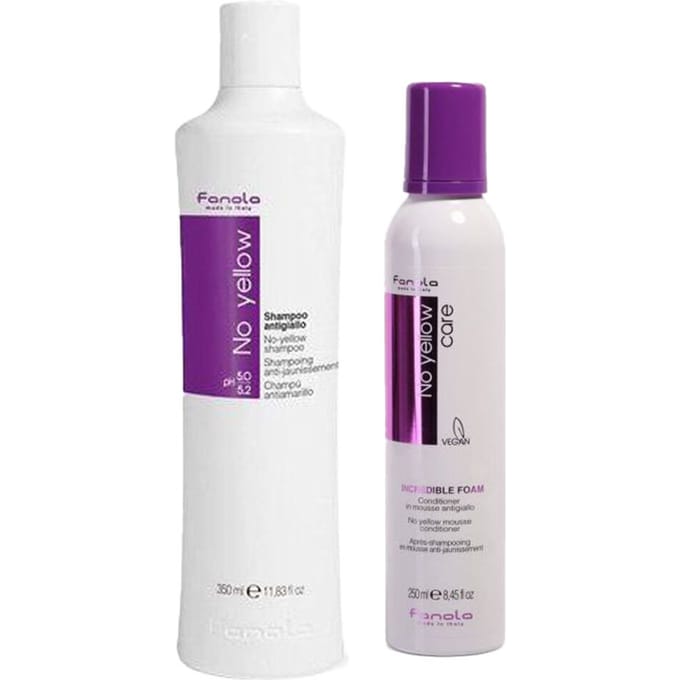 Fanola No Yellow Shampoo 350ml + Incredible Foam 250ml