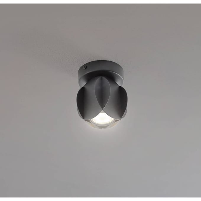 HELAM GAMBIT plafondspot, zwart, Ø 10 cm, metaal, GU10