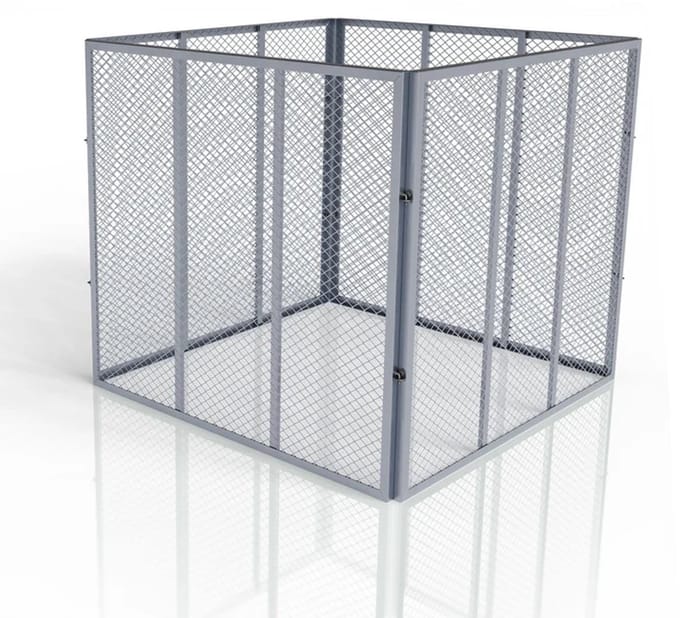 Metalen compostbak / Tuincompostbak / Bladkorf - Tuinafval - 800L - Zilver