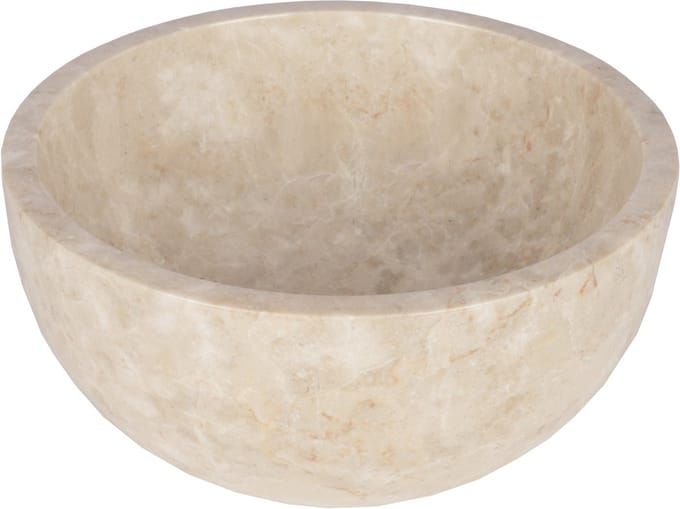 Differnz Boomer Waskom - 21x12cm - rond - Marmer - Beige