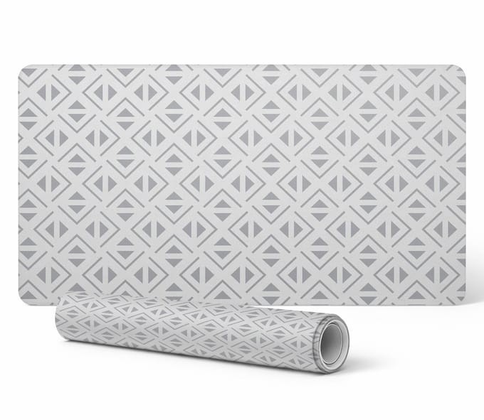 Beschermende vinyl werkmat met geometrisch patroon, 90x45 cm
