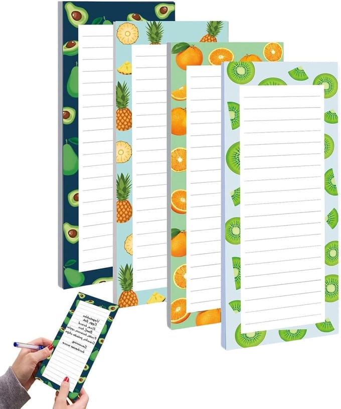 Notitieblok Set - Schrijfblok Fruit - Dagelijkse Notities - Geperforeerde Pagina's - 4 stuks - Model A
