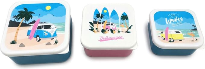 Set 3 Lunch Box Snack Pots M/L/XL - Surf Volkswagen Busje VW T1