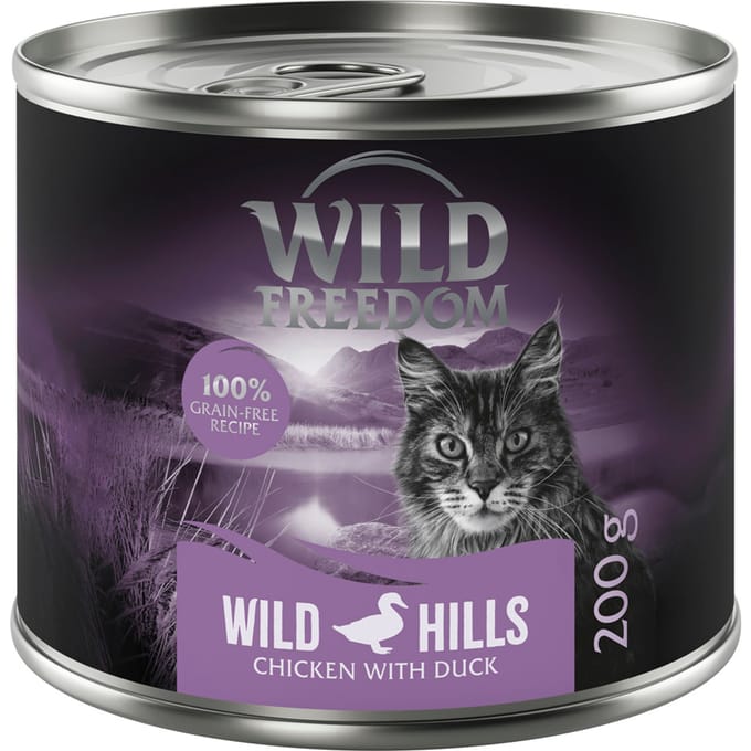 6x200g Adult Wild Hills Eend & Kip Wild Freedom Kattenvoer