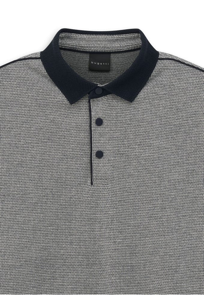 Bugatti Herren Sweatpoloshirt met drukknopen