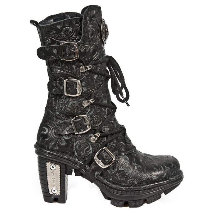 New Rock dames bloemen gotische leren laarzen - NEOTR005-S25